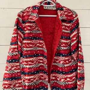 Adoreable Red/white/blue lightweight cotton jacket.
